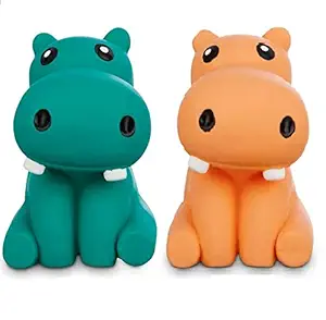 Royale Dog Pet Toy, Soft Latex Dog Toy Chew Latex Hippo Dog Toy, X-Small ( Pack of 2 ) Color May Vary