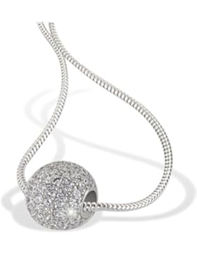 Goldmaid Damen-Kette mit Anhänger Pavee Kugel 925 Silber rhodiniert Zirkonia Brillantschliff 45 cm - Pa C5529S