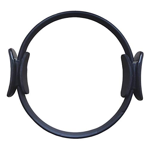 MyYogaWheels - Anillo Pilates Círculo Doble Agarre Fitness Magic Circle Yoga Hoop para ejercicio de tonificación y fortalecimiento, negro, medium