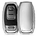 Produktbild kwmobile Autoschlüssel Hülle für Audi - TPU Schutzhülle Schlüsselhülle Cover für Audi 3-Tasten Autoschlüssel Keyless Hochglanz Silber