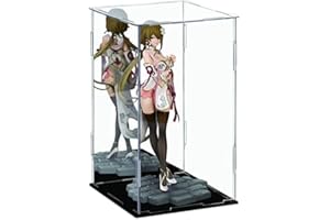 MEEC Vitrine en Acrylique Transparent, Boîte de Comptoir de Montage avec Base Noire, Vitrine de Protection Anti-Poussière Pour Figurines d'action, Jouets à collectionner (15x15x25CM) 001#