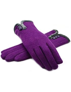 Outray warme Cashmere Winter Handschuhe Druckknopf Handschuhe Damen Fingerhandschuhe