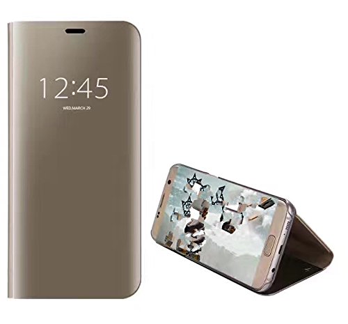 Funda   Espejo Enchapado Flip Funda para Samsung Galaxy J3 2017  Samsung Galaxy J330  Oro 