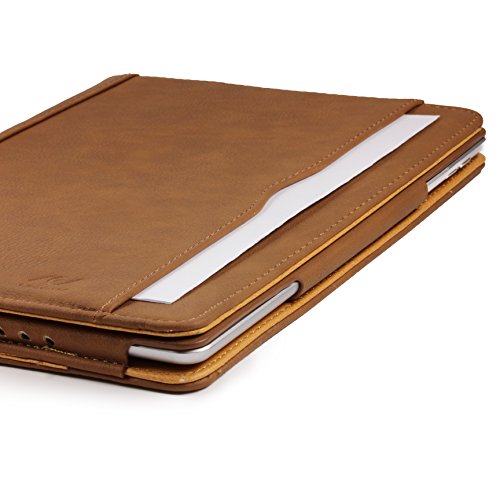 Original Urcover® Tasche Smart Cover iPad Air 2 ( 2014/2015 Version – 6.Generation) Schutz Hülle Case [Sleep / Wake Funktion] und inkl Displayschutzfolie & Zubehör | Dunkel Braun - 2