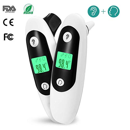 Preisvergleich Produktbild SHMB Kontakttyp Temperatur und Temperatur Ohrtemperatur Dual-Use-Infrarot-Thermometer Home genaue schnelle Ablesung Anwendbar Baby, Kind, Erwachsener Objektumgebung