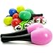 kilofly Musical Toys Rhythm Plastic Egg Maracas Value Pack, 5 colors [Set of 10 + 2 Wrist Bells]
