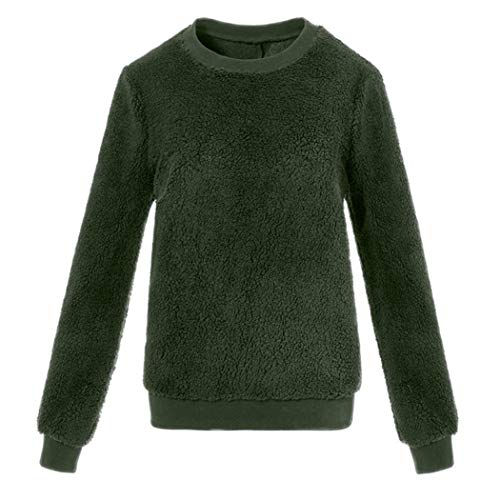 Preisvergleich Produktbild Damen Kapuzenpullover Bequem Mumuj Frauen Plüsch Pullover Nachahmung Lammfell Rundhals Langarm Herbst Winter Bluse Mädchen Sport Fitness Oberteile Urlaub Festive Hoodie