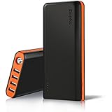 EasyAcc 20000mAh Externer Akku PowerBank mit 4 USB Ausgängen (4A Eingang 4.8A Smart Ausgang) für Android iPhone Samsung HTC Smartphones Tablets – Schwarz und Orange