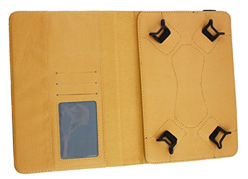 Emartbuy® Hisense Sero 8 Pro Tablet 8 Zoll Universal ( 7 – 8 Zoll ) Schwarz Premium PU Leder Multi Angle Executive Folio Wallet Case Cover Tan Interior mit Kartensteckplätze + Schwarz Eingabestift - 3