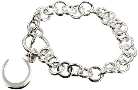 29gms Solid Heavy Sterling Silver Lucky Horseshoe Bracelet Horse Riding - Ladies Womens Birthday Anniversary Present Gift