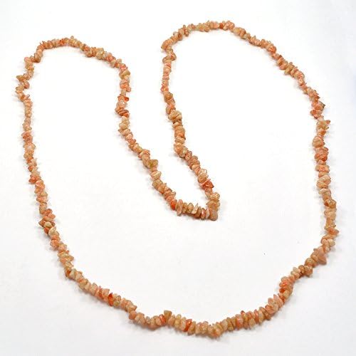 Silvestoo India Orange Sunstone Gemstone Chips Necklace PG-110568
