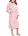 Produktbild Unibelle Damen Bademantel Lang Morgenmantel Saunamantel Robe Nachtwäsche Mit Gürtel XL 1-Rosa