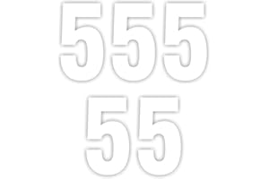 ZARB 【Pack of 5】Shinny White Wheelie Bin Number (5) Self Adhesive Water Resistant Stickers, 7 Inches Bin Numbers for Wheelie Bins Dustbins Garbage bins (5)