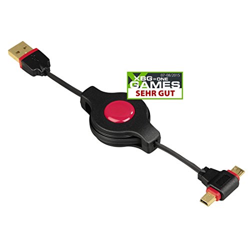 Hama 2-in-1 mini-/micro-USB 2.0 Kabel vergoldet aufrollbar 0,75m - 9