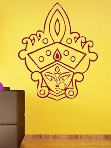 WallMantra Maa Durga with Mukut Wall Decal Wall Sticker : Large(24x30 inches)