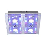 deckenlampe buntes kabel Geprüfte Selltec-Qualität: 30x30 cm RGB LED-Deckenleuchte mit 1112 Lumen Helligkeit + 15 Watt Gesamt-Stromverbrauch. 4 LED-Spots und 48 x RGB-LED ermöglichen viele verschiedene Lichtstimmungen.