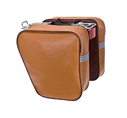 ONOGAL Sacoche Double Marron Clair Honey Eco Cuir Sacoches Vélo imperméable 3873hon