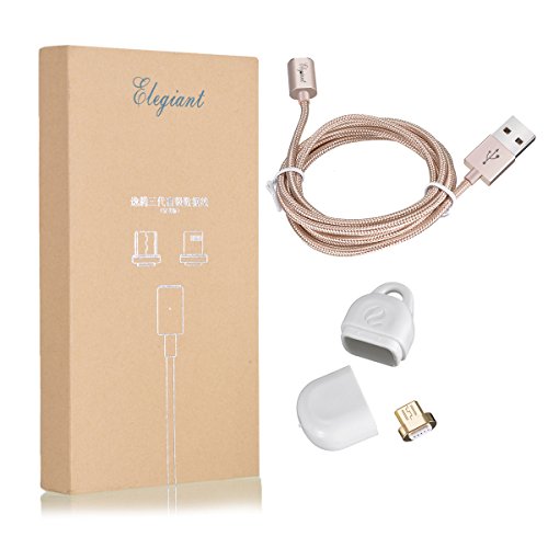 Magnetische USB Ladekabel Datenkabel, ELEGIANT verbesserte Version 1.2M Micro USB 2.0 Magnet Ladekabel Kabel Charger Lade Kabel Netzteil Adapter High Speed Sync und Schnellladekern mit LED Statusanzeige für Android Smart Handys Tablets Samsung galaxy NOTE 5 LG G4, G3, G2, Motorola Nexus 6 SONY Xperia Z3.Z2 usw (Nicht für Samsung GALAXY S6, S6 edge, S6 edge+, S7, Galaxy S7 Edge, Type C) - 9