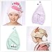 Produktbild Gaddrt Kappe für trockenes Haar Karikatur-Mikrofaser-Haar-Turban schnell trockenes Haar-Hut wickelte Handtuch-Badekappe EIN 40x24cm (Rosa)