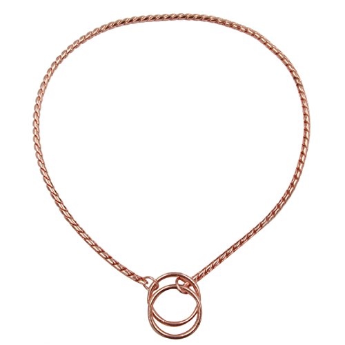 Moonpet-Rose-Gold-P-Choke-Snake-Chain-Collar-Command-Obedience-Dog-Training-Slip-Collar