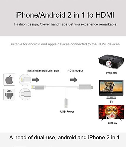 1080P 8 Pin zu HDMI Konverter Adapter MHL zu HDMI Kabel HDTV Adapter USB-Kabel für iPhone 5 6 6S 7 Plus (Gold) - 9