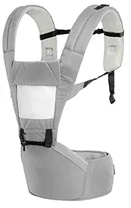 R for Rabbit Upsy Daisy Baby Carrier cum Kangaroo Bag, Ergonomic Baby Carry Bag, Adjustable Hip Seat Belt, Stylish belt for mothers, Carrier with 4 in 1 carry Position for 3 to 24 months Kids, Max Weight up to 15 Kg ( Grey Cream )