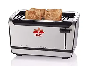 BMS LIFESTYLE Tower Linear Rose Slice Stainless Steel Rib Toaster (Silver CREST)