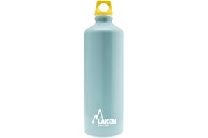 LAKEN Futura Botella de Agua, Cantimplora de Aluminio Boca Estrecha 1L, Azul Claro