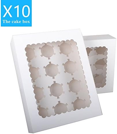 Rainyblue 10 x 12 Hole White Cupcake Window box