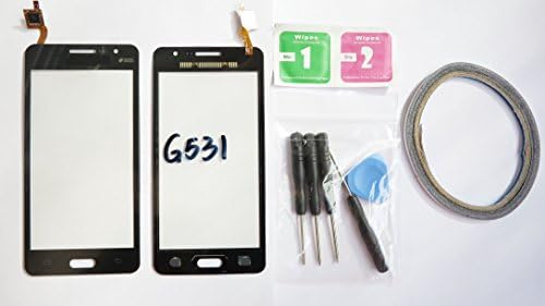 JRLinco For Samsung Galaxy Grand Prime VE G531 G531F Glass Screen Display Touchscreen Replacement part For Black + Tools & Double-sided adhesive + Cleaning alcohol Wiping package