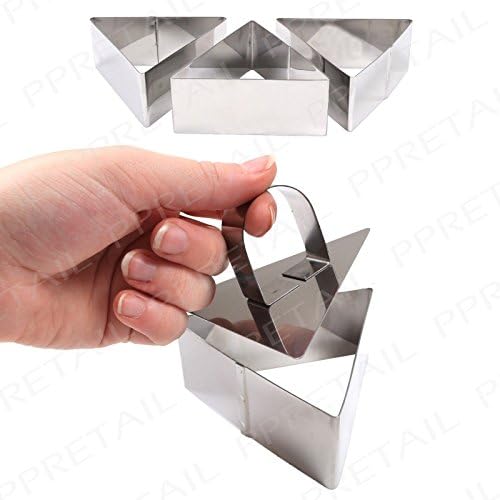Pro Stainless Steel 3-Piece Food Triangle Press Set Cooking Presentation Rosti -Includes 1 x food press to compress food into desired shape.