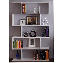 HOMIDEA Core Bibliothèque - Étagère de Rangement - Étagère pour Livres - Étagère pour Bureau/Salon par Le Design Moderne (Blanc - Laqué)