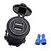 Produktbild HermosaUKnight 5V 4.2A Dual-USB-Ladegerät-Steckdosenadapter für 12V 24V Motorrad Car-Blau