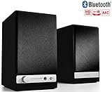 Audioengine HD3 60W Wireless Powered Desktop Speakers | Built-in USB 24-Bit DAC & Analog Amplifier | aptX HD Bluetooth, USB, RCA and 3.5mm inputs | Cables included (Satin Black)