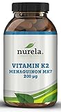 Vitamin K2 MK7 - 365 vegane Kapseln - 200 µg hochdosiert...