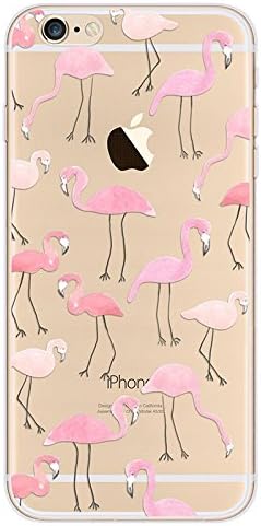 For iPhone 7 Case,iPhone 7 Plus case, Ruirs Nice Transparent Colorful Printing Soft TPU phone case for iPhone 7 and iPhone 7 Plus (iPhone 7 , 4.7inchs, Flamingos)