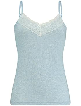 Hunkemöller Damen Top, rib cami lace 117177