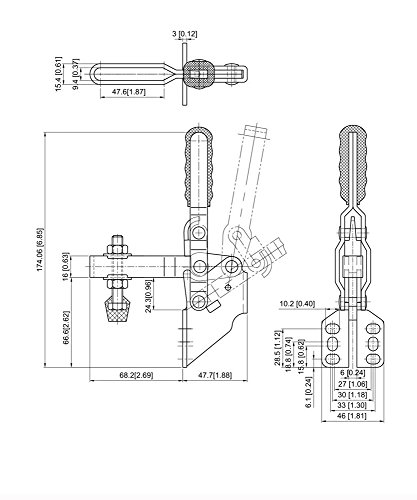 TUOYA 1 Stück Horizontal Schnellspanner GH-12130 Haltekraft Spannhebel Klemme 227kg Kapazität - 2
