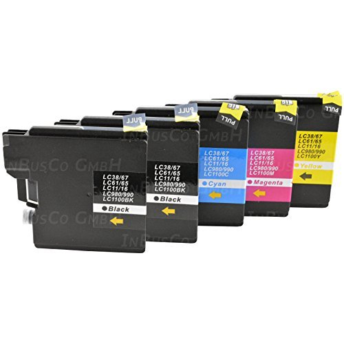 5x Tinte für Brother MFC-250C / MFC-290C / MFC-490CW LC 980 LC1100