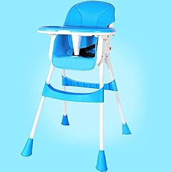 SXFYGYQ Mesa de bebé y Silla Plegable móvil Antidumping Fácil de Quitar y Lavar Asiento de Seguridad Multifuncional para niños 0-6 años,Blue