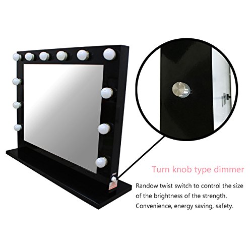 Black Hollywood Makeup Mirror with lights Vanity Lighted Beauty Theatre Mirror 8065 - 3