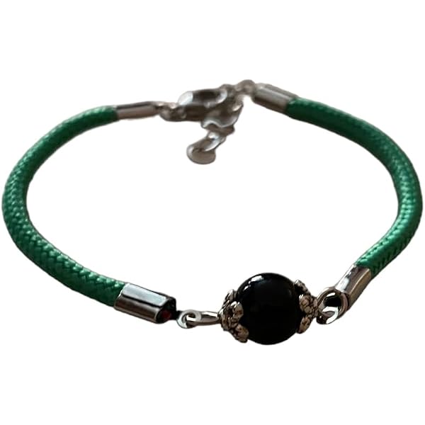 Su Coccu Bracciale Verde Portafortuna Artigianato Sardo 3 Sfere Onice E Argento 925 Gioiello Sardegna