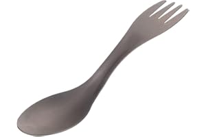 FOCKETY Tytanowa łyżko-widelec, przenośna kombinacja łyżko-widelca, stop tytanu, plecakowanie, wędrówki, na zewnątrz do użytku domowego, kemping, podróże