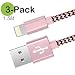 Produktbild Iphone Kabel BECASO usb Ladekabel Datenkabel 3*1.5M für iPhone 7/7 Plus SE 6S/6S Plus/6 Plus, 5S/5C/5S Plus/5 Plus, iPad Air 2, iPad Mini 3(ROSEGOLD)