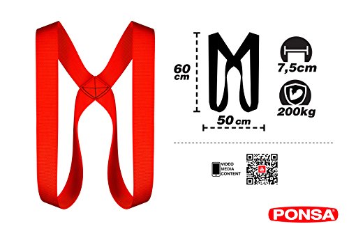 PONSA EASY UP Set bestehend aus 2 Tragegurte + 2 Bänder um Möbel und schwere Gegenstände zu transportieren. Set Möbeltragegurte - 5