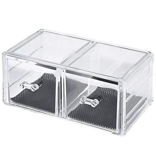 LaRoc - Juego de maquillaje acrílico transparente organizador maquillaje cajones bandeja pantalla caja caso