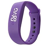 Kolylong Unisex Gummi LED Datum Digital Sport Armband Kolylong Lila