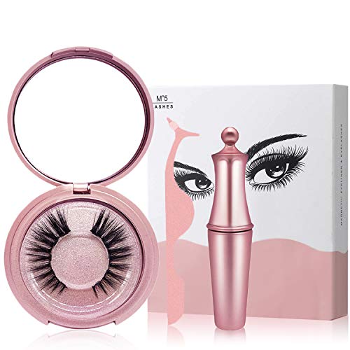 Welltop - Kit eyeliner magnetico per ciglia, impermeabile, a lunga durata, impermeabile, magnetico, nero, con pinzette