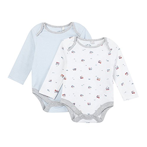 J By Jasper Conran Kids Pack Of Two Babies Pale Blue Train Body Suits 0-3 Months