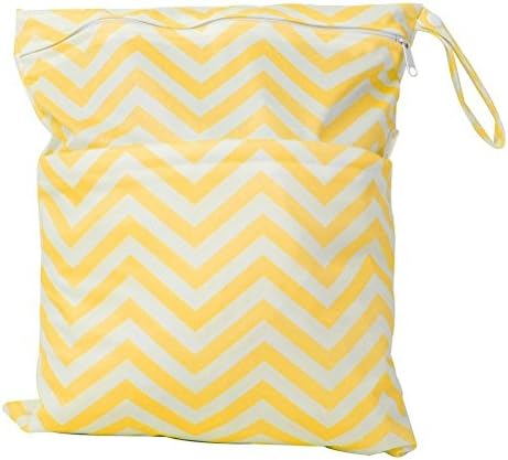 Xpres Waterproof Resuable Wet Dry Baby Diaper Bag Organizer Pouch with Dual Zipper yellow